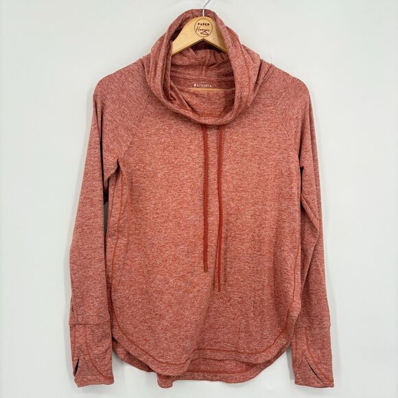 Athleta Uptempo Long Sleeve Hoodie in Cameo Peach Sz XS, UPF 50+ Workout Gym - Picture 3 of 11